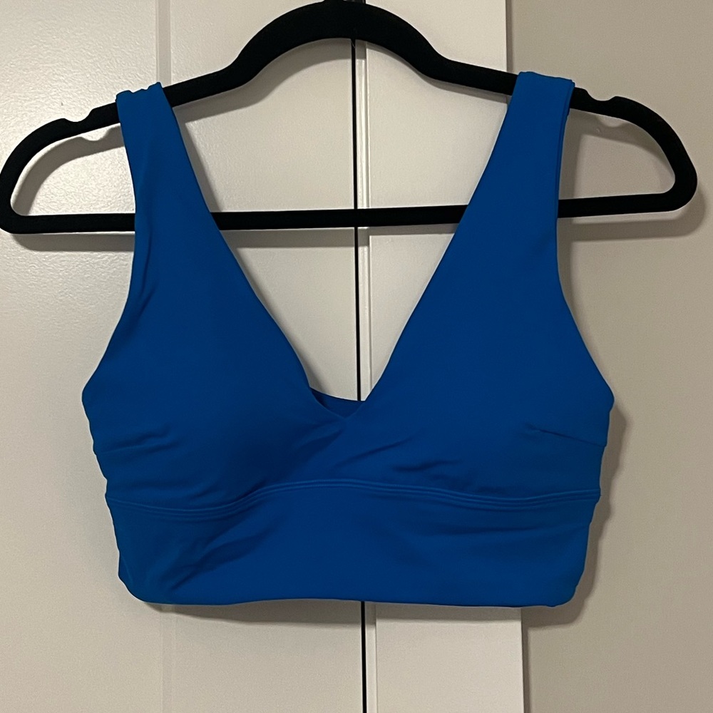 lululemon athletica Poolside Blue V-Neck Sports Bra Bodysuit Top
